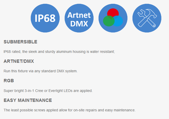 DMX Outdoor LED Programmable Washer Light