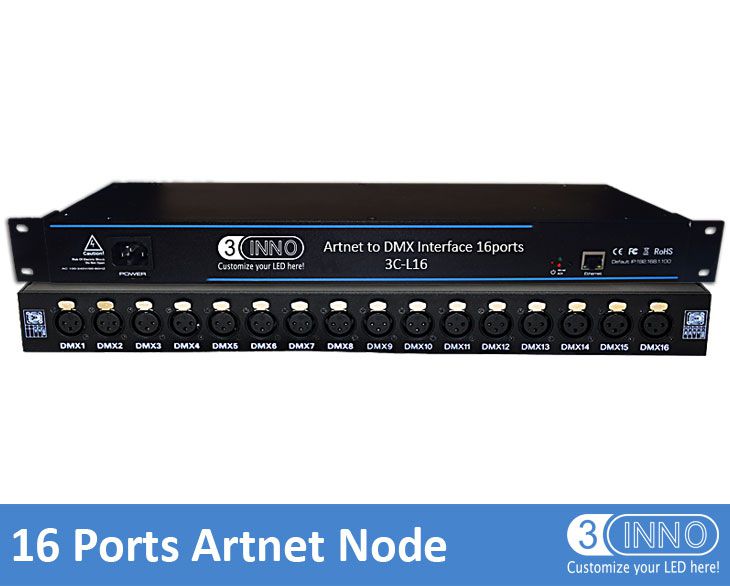 DMX512 Light Controller Artnet Nodes 16 Ports /Universes Artnet Controller DMX LED Controller Artnet DMX Interface Lighting DMX Controller DMX Controller Programming Artnet LED Controller Node Artnet DMX DMX Light Programming